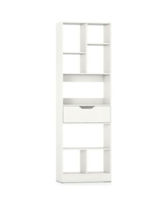 61-Inch Tall 8-Cube Bookcase with Drawer