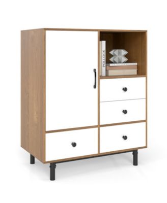 Mid-Century Modern Buffet Sideboard with 4 Drawers