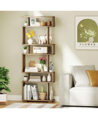 6-Tier Slim Bookcase with Anti-Tipping Kit