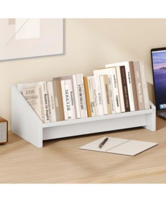 Tilting V-Shaped Desktop Bookshelf Organizer