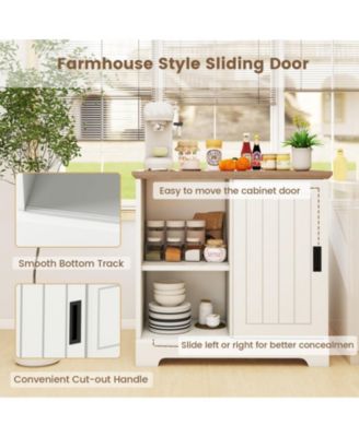Farmhouse Sideboard Buffet Cabinet with Sliding Doors