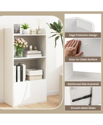 3-Tier Freestanding Bookshelf with Drawer
