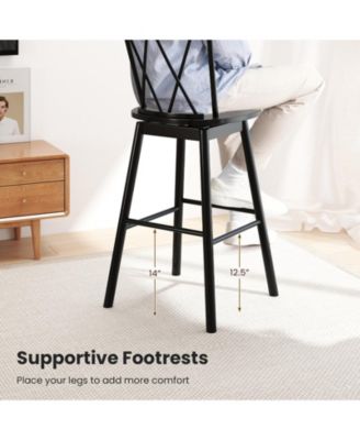 Windsor Bar Stools Set of Two with Ergonomic Backrest