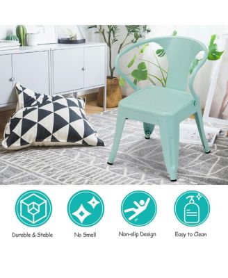 Set of Two Stackable Steel Armchairs for Kids