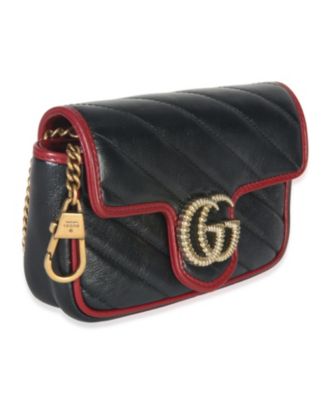 Black Matelasse Calfskin Torchon Super Mini Marmont Bag