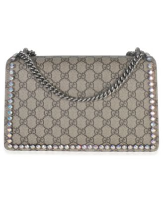 Pink Beige GG Supreme Canvas Crystal Small Dionysus Shoulder Bag