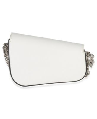 White Calfskin Mini Asymmetric Horsebit 1955 Shoulder Bag