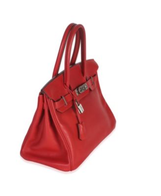 Pre-Owned HERMES Rouge Casaque Swift Birkin 30 PHW