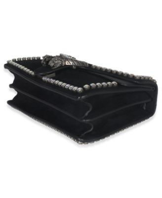 Black Suede Crystal Small Dionysus Shoulder Bag