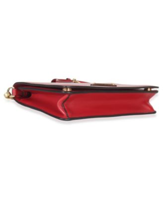 Red Saffiano Triangle Logo Mini Crossbody