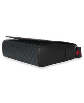 Black GG Supreme Canvas Night Courrier Flap Messenger Bag