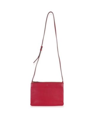 Fuschia Lambskin Large Trio Crossbody