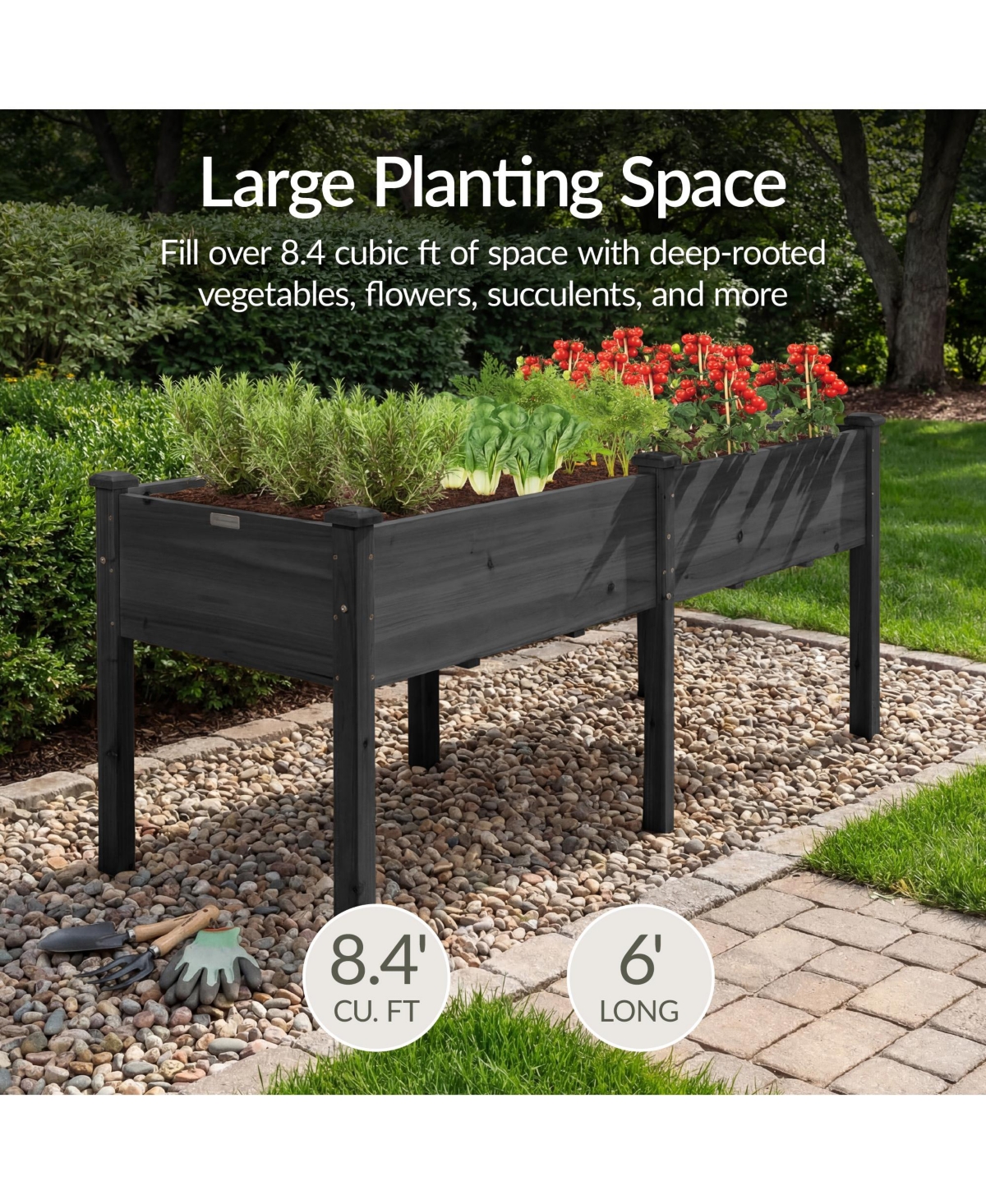 Best Choice Products 72x23x30in Raised Garden Bed