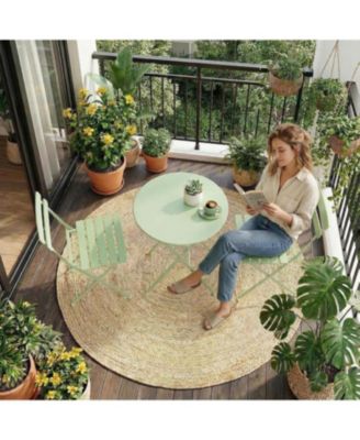 3-Piece Metal Frame Folding Patio Bistro Set