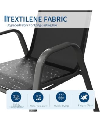 Set of 4 Textilene Stackable Outdoor Dining Chairs