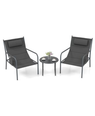 3 Piece Patio Set Outdoor Table and Chairs Bistro Set Small Front Porch Balcony Furniture