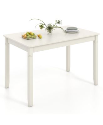 48-Inch Wooden Dining Table for 4 People Rectangular Kitchen Table with Rubber Wood Legs