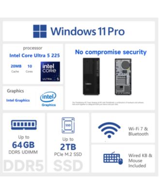 ThinkStation P2 Workstation Desktop Intel Core Ultra 5 32GB RAM Intel Graphics 1TB SSD Storage Windows 11 Pro