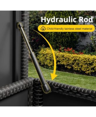 185 Gallon All-Weather Wicker Deck Box for Outdoor Storage