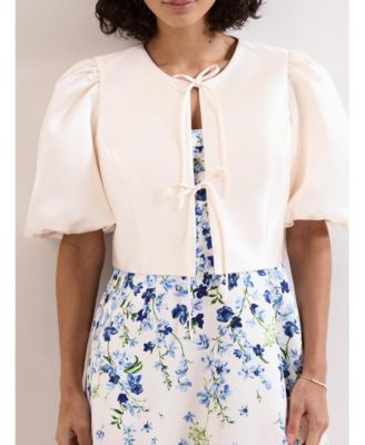 Women's Paulina Cropped Puff-Sleeve Jacket