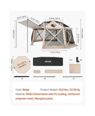 Screen Tent Canopy Shelter for 12-15 People