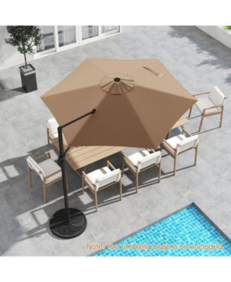 9 ft Cantilever Patio Umbrella with Double-Tier Vented Top and Sun-Protective Canopy