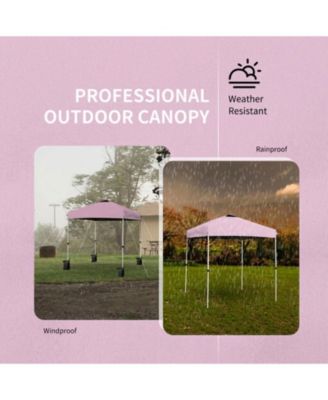 6.6 x 6.6 ft Outdoor Pop Up Canopy Tent with Roller Bag and Four Weight Bags