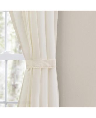 Cotton Voile 1.5" Rod Packet Tailored Curtain Panel Pair for Windows