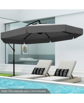 10 ft Cantilever Patio Umbrella with Protective Cover Infinite Tilt and Ruffled Edge