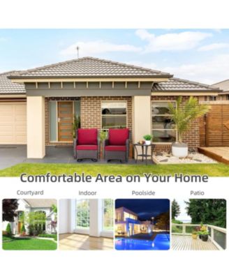 3 Pieces Outdoor Wicker Patio Conversation Bistro Set