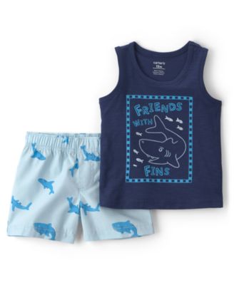 Baby Boys' Shark Tank Top and Shorts, 2-Piece Set