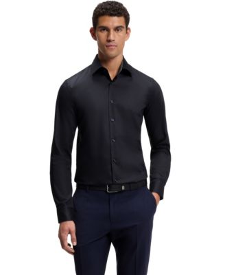 BOSS By Men's Easy-Iron Cotton Poplin Slim-Fit Dress Shirt