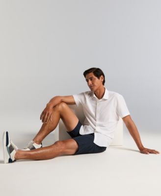 Men's Slim-Fit Stretch Solid Button-Down Seersucker Shirt