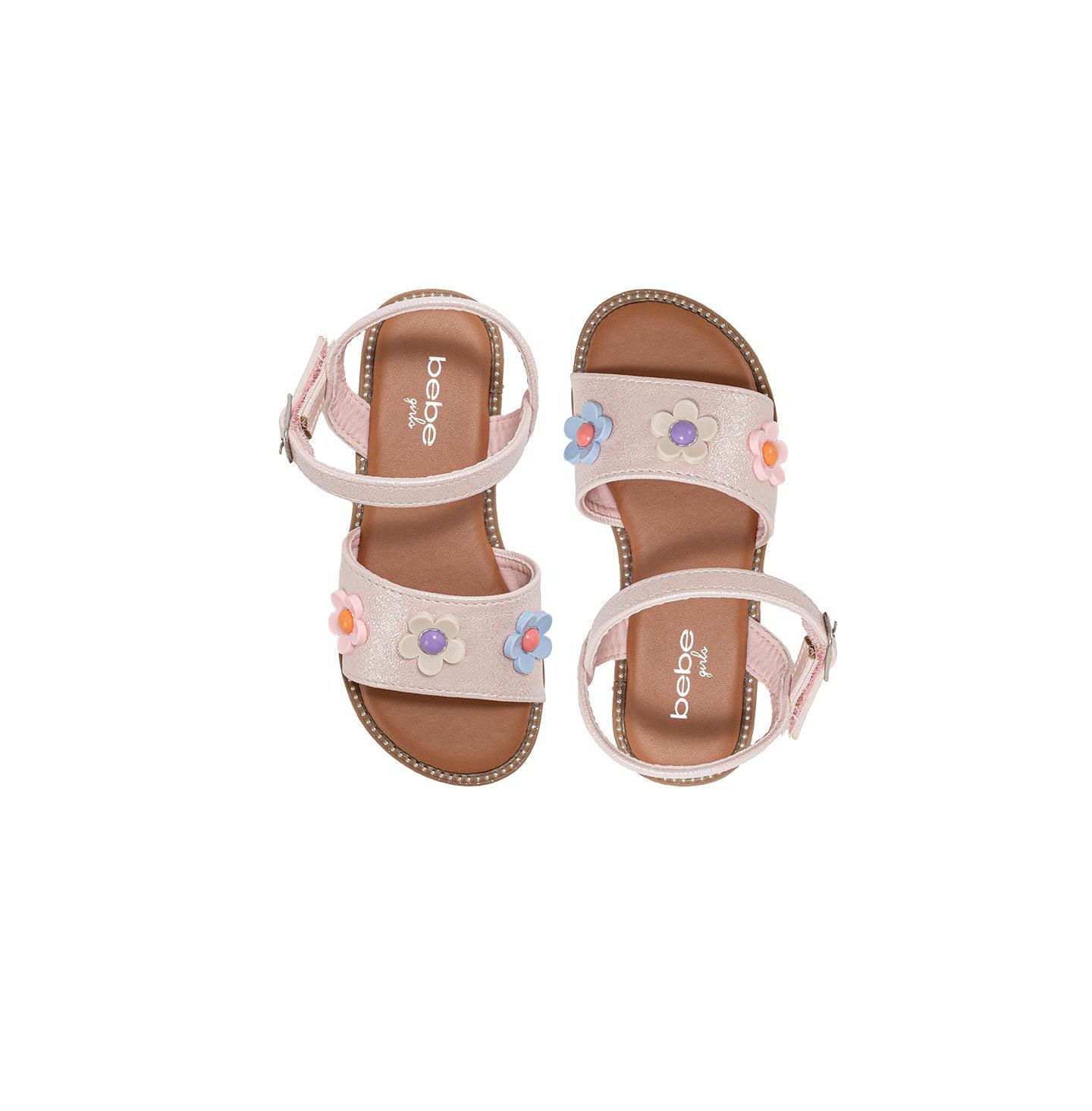 Сандалии Bebe Girls Sandals Cute Fashion Flat Sandals and Summer Shoes with Ankle Strap, цвет: Пудровый — фото 4
