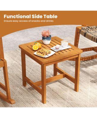 3 Piece Patio Rocking Bistro Set with Acacia Wood Frame