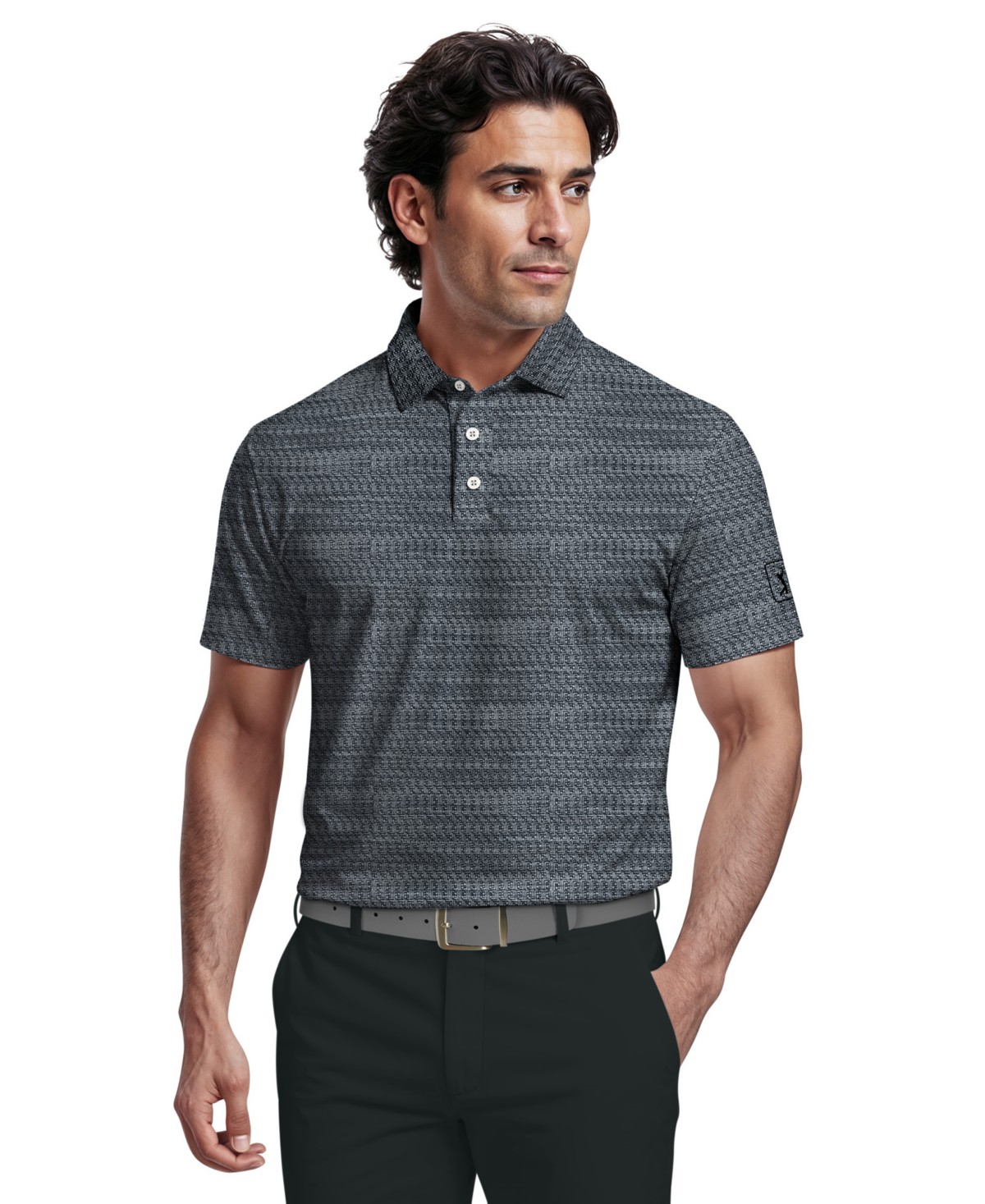 Мужские рубашки PGA TOUR Men's Jacquard Micro Golf Polo Shirt — фото 1