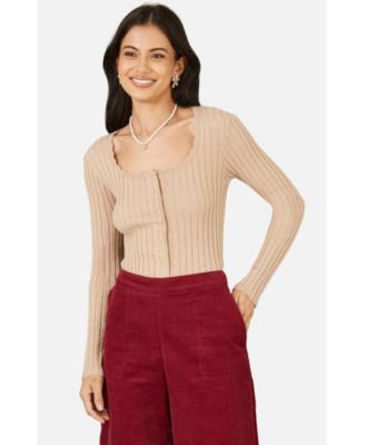 Women's Knit Fitted Rib Cardigan