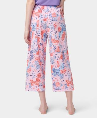Women's Printed Capri Mid-Rise Pants