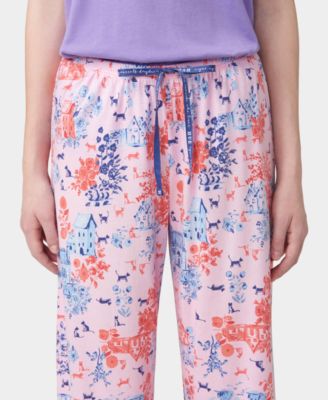 Women's Printed Capri Mid-Rise Pants