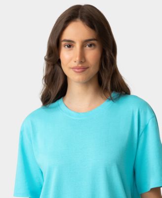 Women's Short-Sleeve Cotton Candied Boxy Pajamas Top