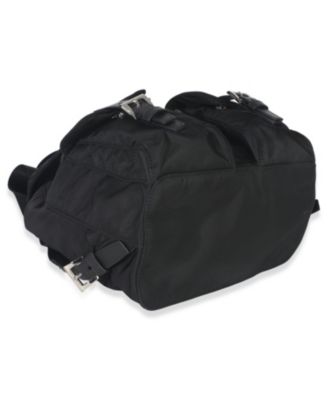 Black Re-Nylon Small Drawstring Backpack