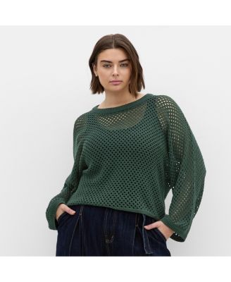 Women's Crochet Knit Long Sleeve Top