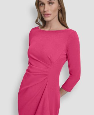 Women's 3/4-Sleeve Ruched Short Dress