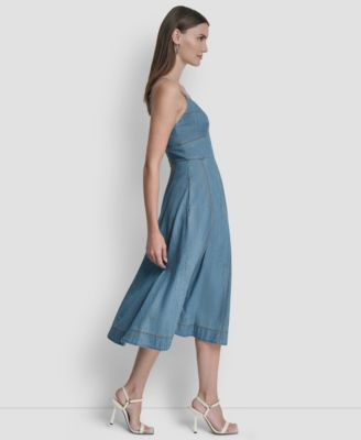 Women's Sleeveless Sweetheart Neck Midi Dress