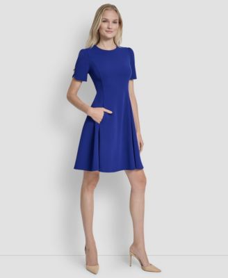 Women's Short-Sleeve Jewel Neck Dress