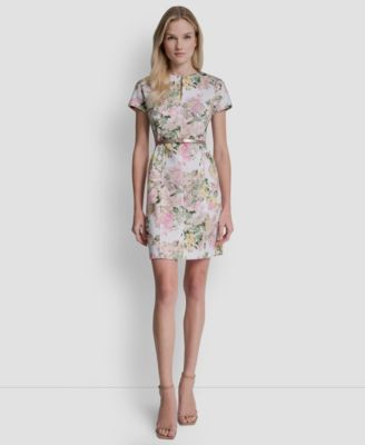 Women's Short-Sleeve Crewneck A-Line Dress