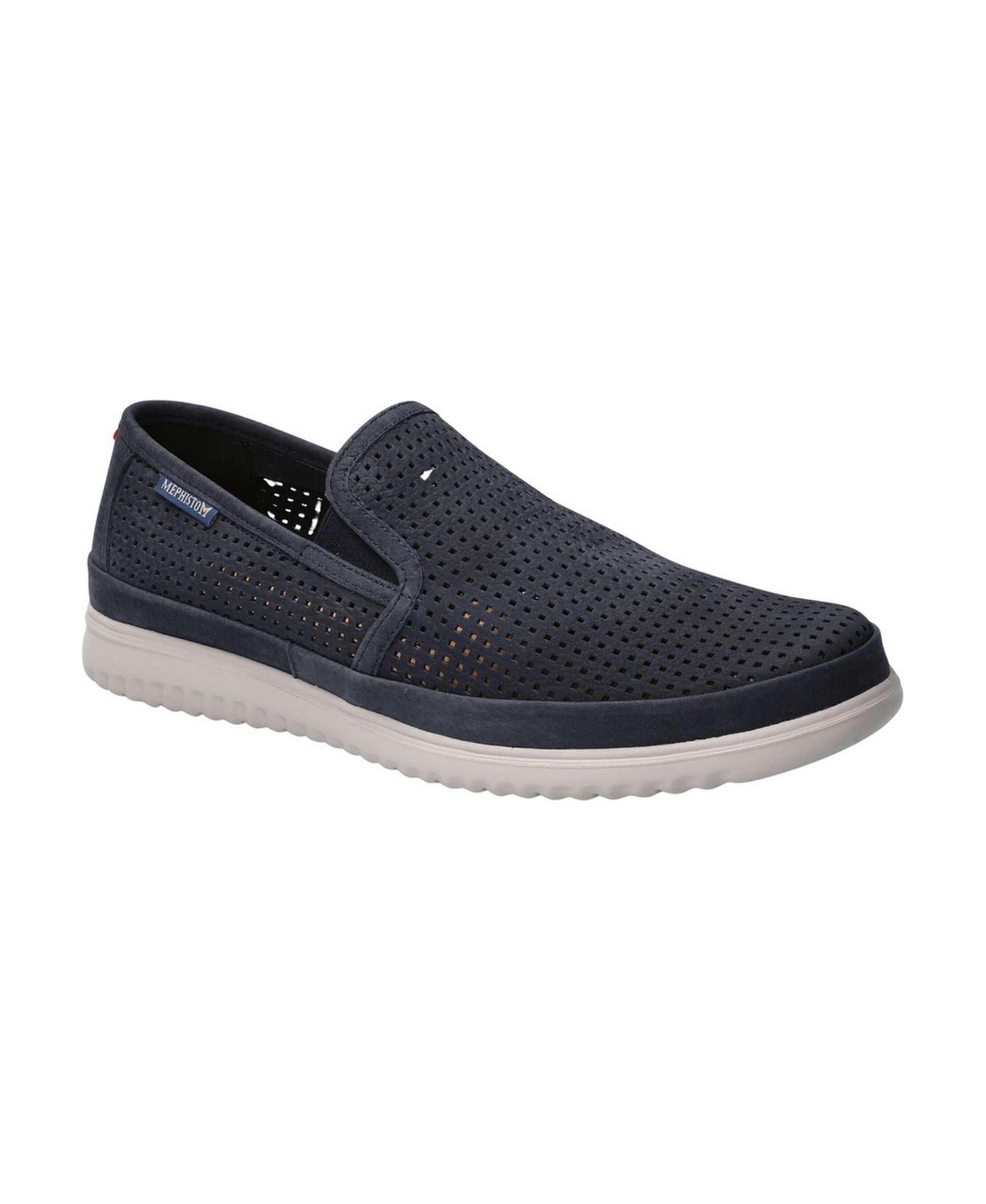 Мужские туфли Mephisto Tiago Nubuck Slip-On Loafer, цвет: Тёмно-синий — фото 1