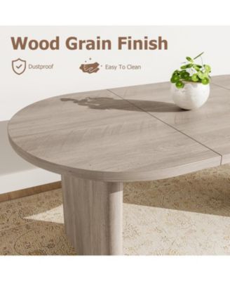 70.8'' Oval Dining Table for 6–8, Farmhouse Table with Sturdy Wooden Base, Rustic Oak Finish for Kitchen & Dining Room