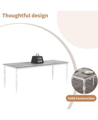 78 Inch Rectangular Dining Table for 8, Rustic Farmhouse Kitchen Table with Large Tabletop, Long Wooden Dining Room Table with Heavy Duty Legs