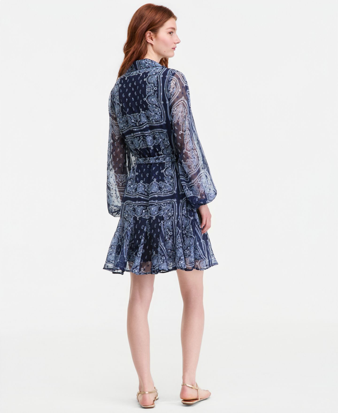 Женское платье On 34th Bandana-Print Tie-belt Shirtdress, цвет: Синий комбинированный — фото 5